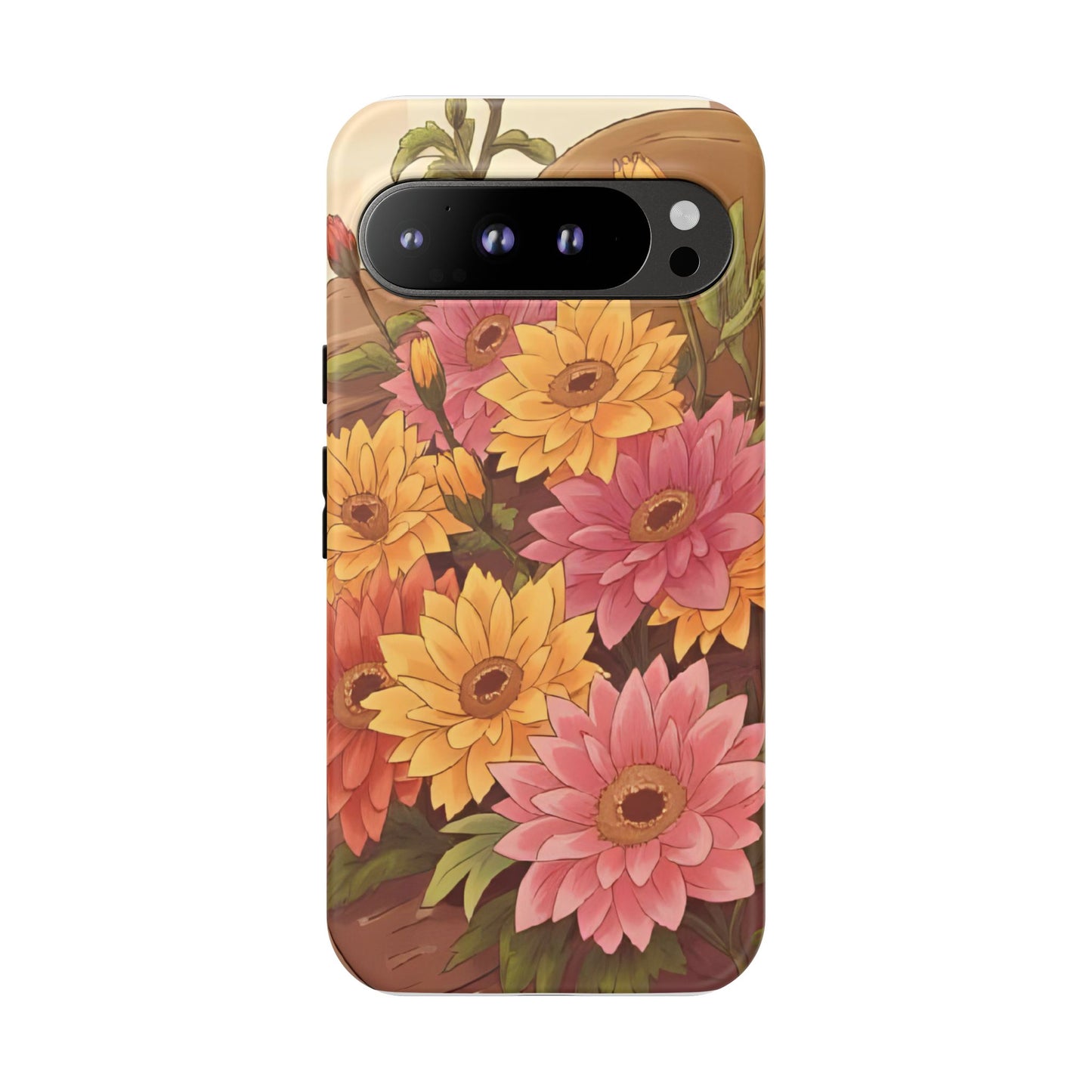 Floral Phone Case - Colorful Flower Design, Tough Protective Case, Gift for Nature Lovers, Spring Accents, Cute Accessories