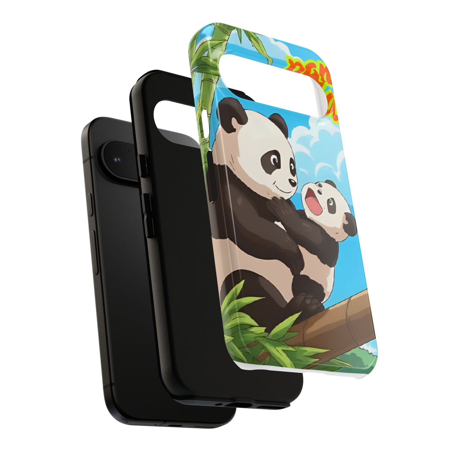 Panda Phone Case - Cute Panda Mom and Baby Design, Phone Cover for Animal Lovers, Gift for Kids and Adults, Jungle Vibe, Fun Accessory