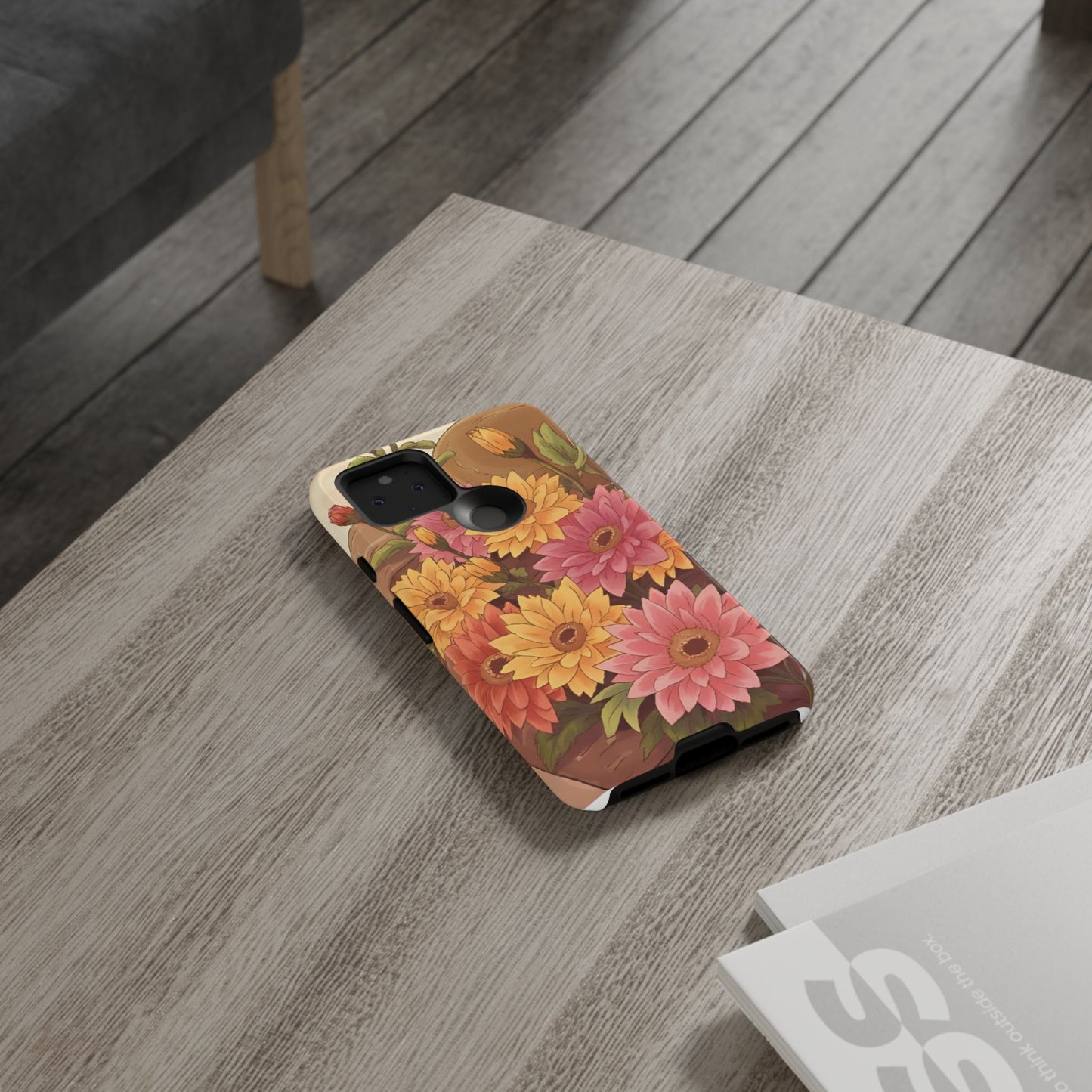 Floral Phone Case - Colorful Flower Design, Tough Protective Case, Gift for Nature Lovers, Spring Accents, Cute Accessories