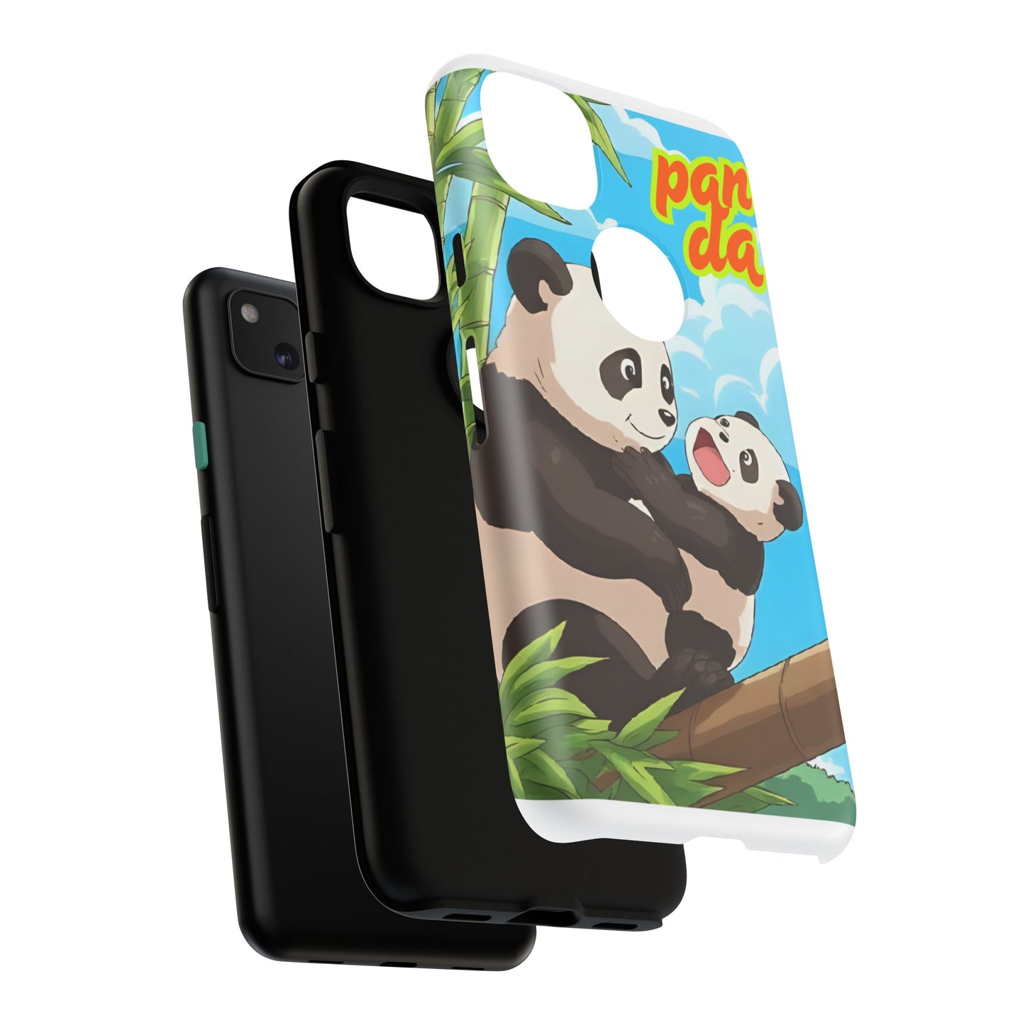 Panda Phone Case - Cute Panda Mom and Baby Design, Phone Cover for Animal Lovers, Gift for Kids and Adults, Jungle Vibe, Fun Accessory
