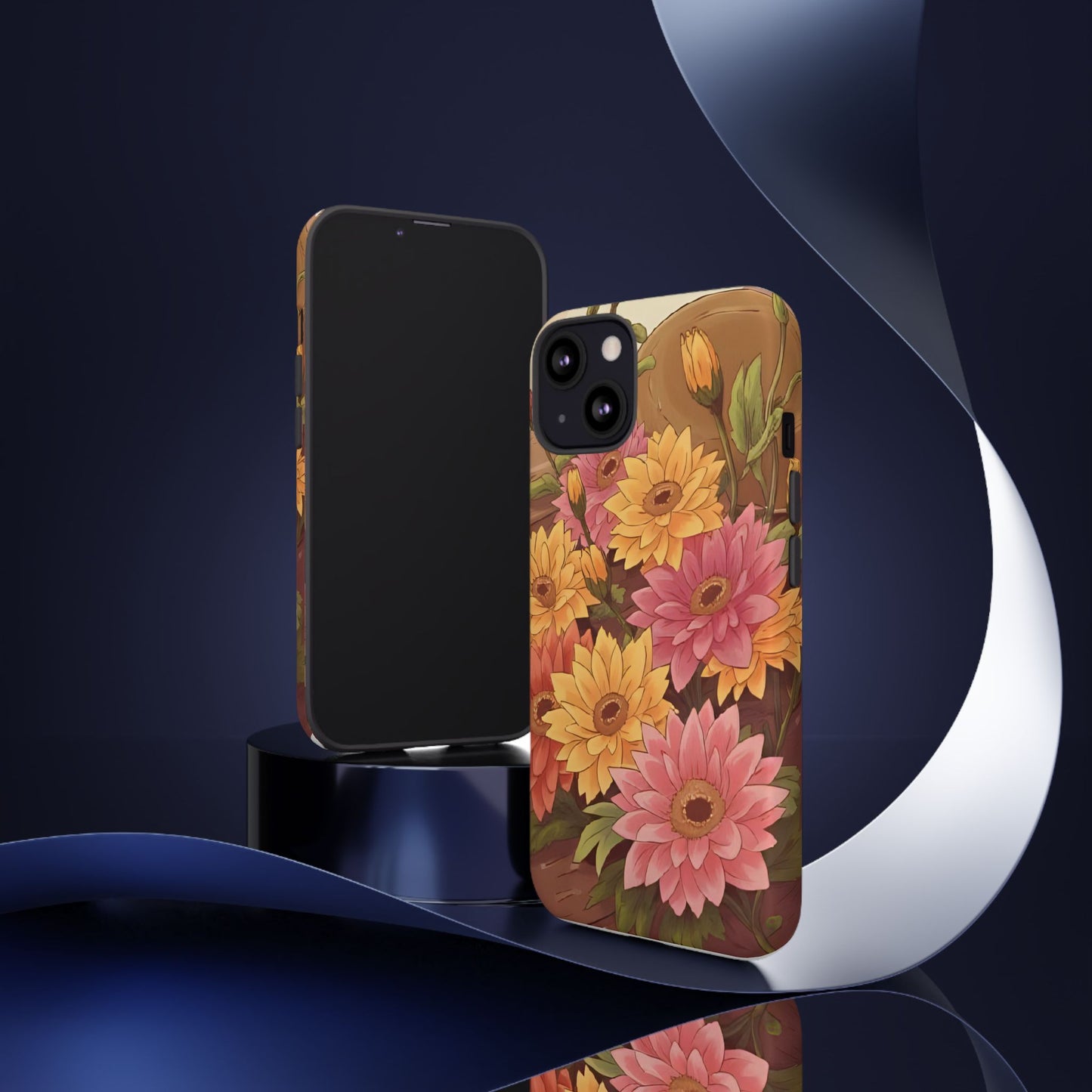Floral Phone Case - Colorful Flower Design, Tough Protective Case, Gift for Nature Lovers, Spring Accents, Cute Accessories