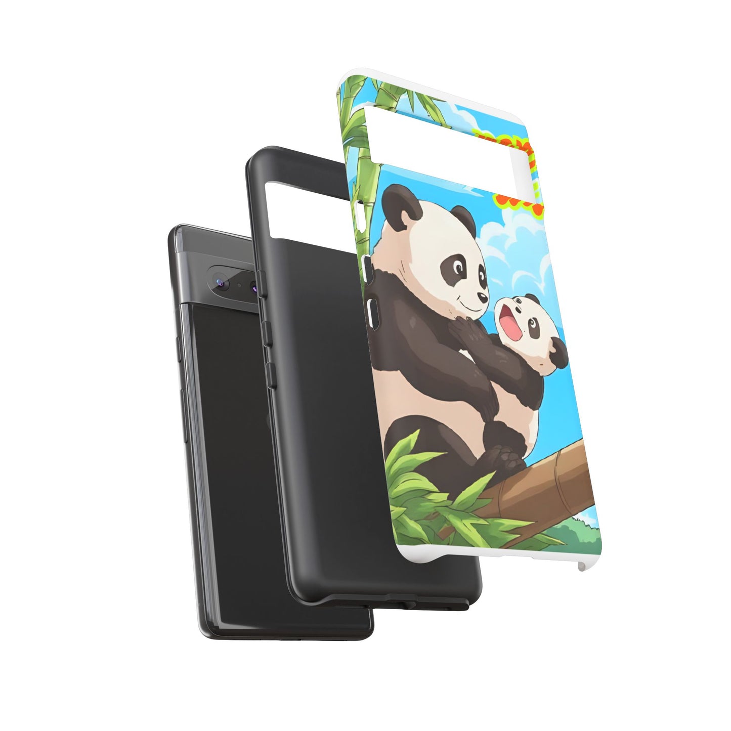 Panda Phone Case - Cute Panda Mom and Baby Design, Phone Cover for Animal Lovers, Gift for Kids and Adults, Jungle Vibe, Fun Accessory