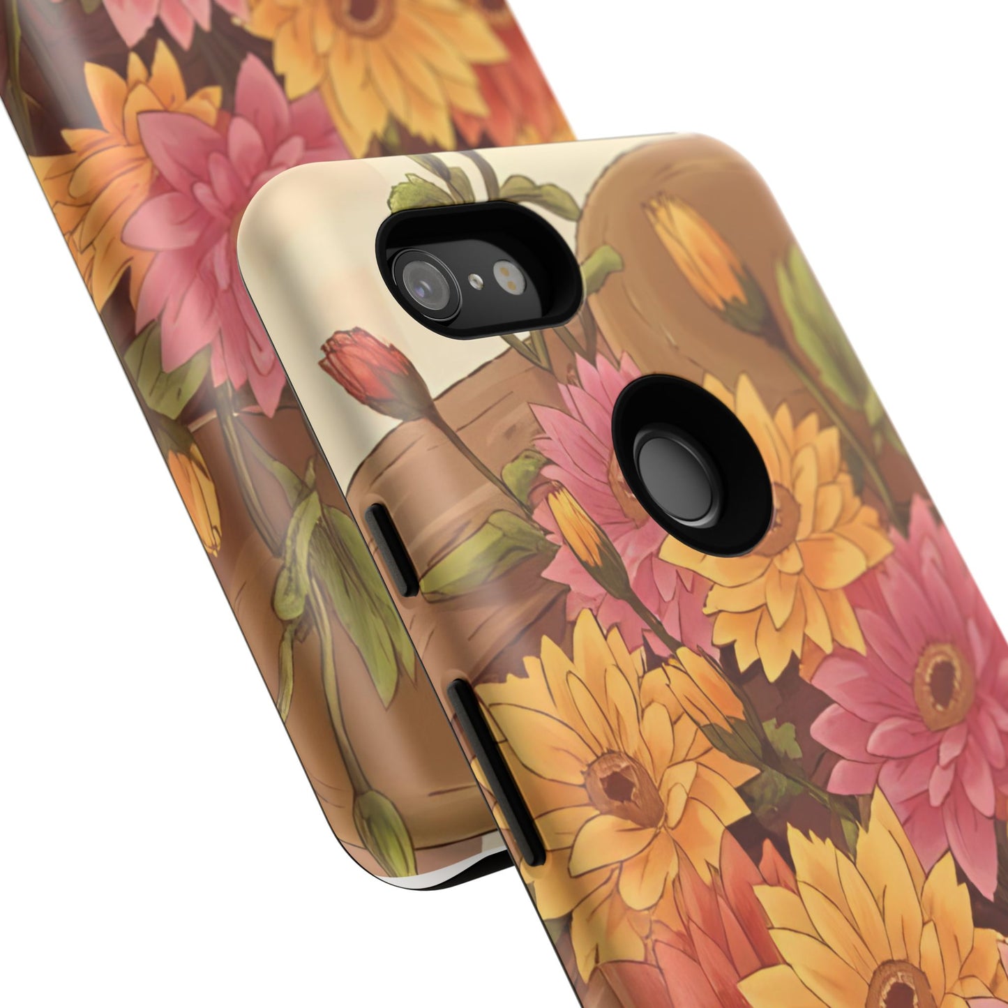 Floral Phone Case - Colorful Flower Design, Tough Protective Case, Gift for Nature Lovers, Spring Accents, Cute Accessories