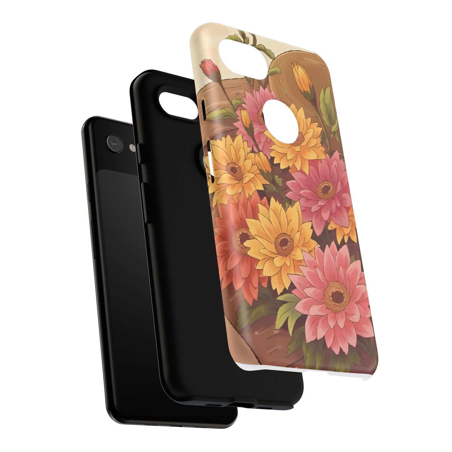 Floral Phone Case - Colorful Flower Design, Tough Protective Case, Gift for Nature Lovers, Spring Accents, Cute Accessories