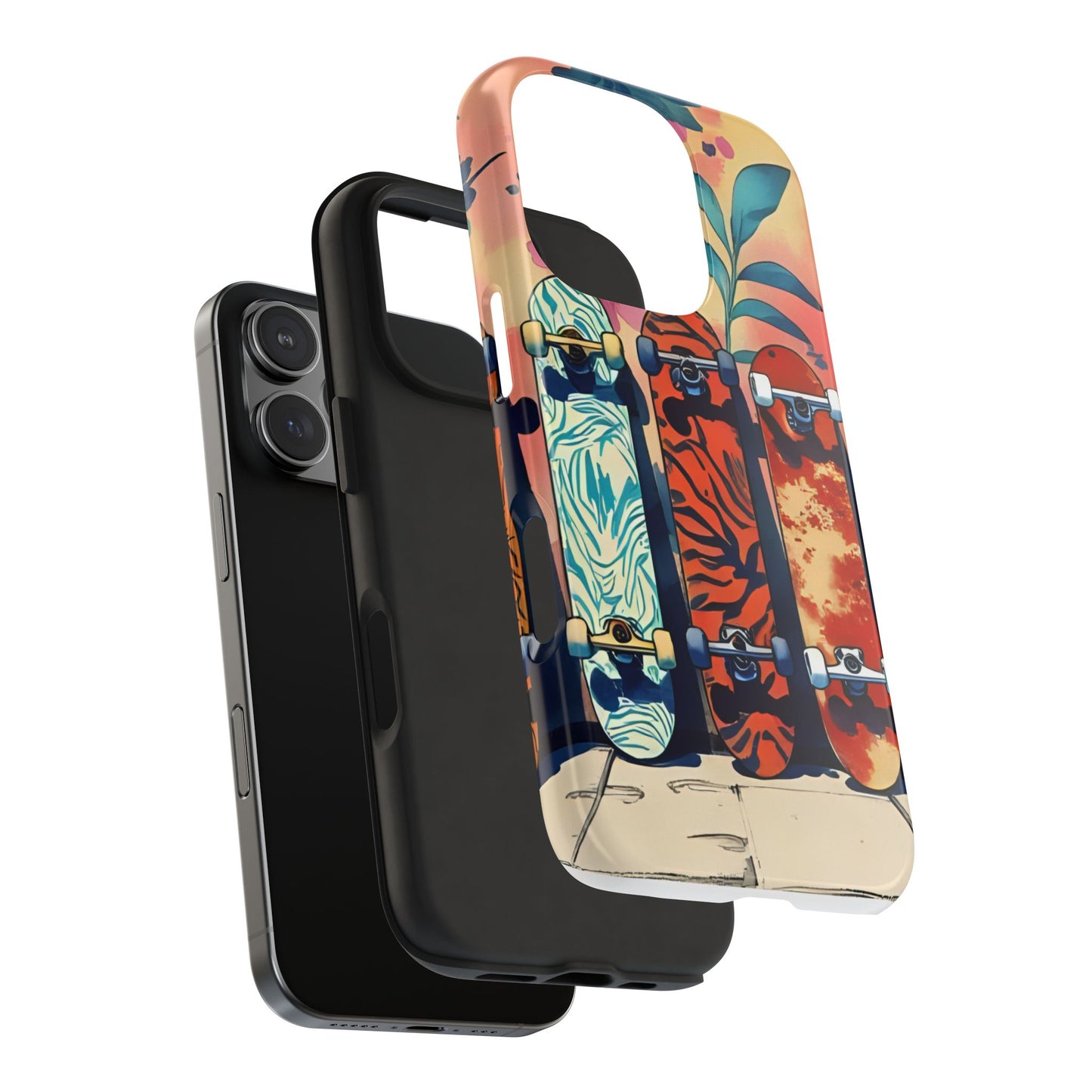 Skateboard Art Phone Cases | Tough Phone Covers for Skaters | Unique Gift for Skateboard Lovers, Trendy Protection, Custom Designs