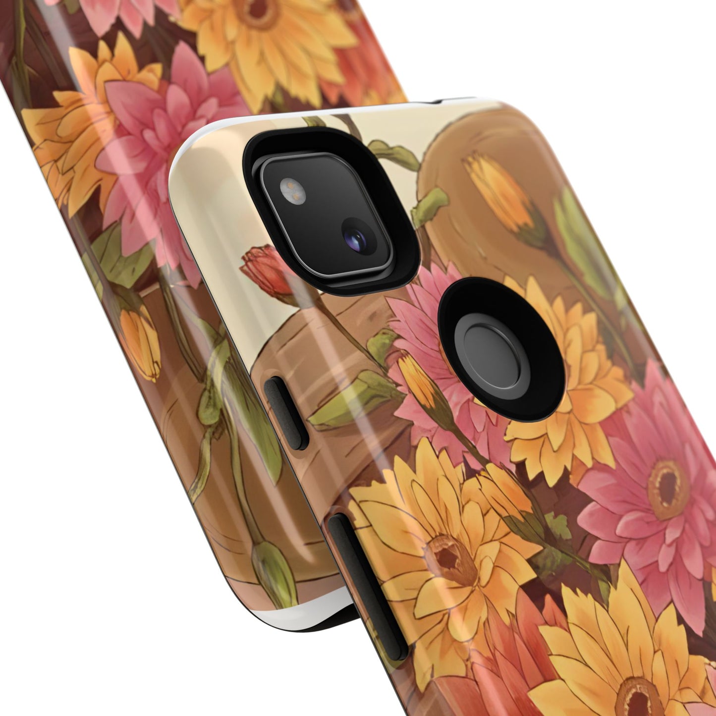 Floral Phone Case - Colorful Flower Design, Tough Protective Case, Gift for Nature Lovers, Spring Accents, Cute Accessories