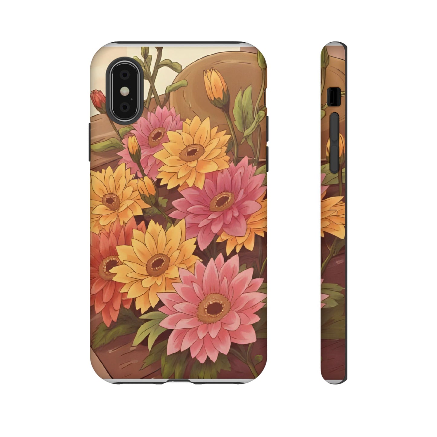 Floral Phone Case - Colorful Flower Design, Tough Protective Case, Gift for Nature Lovers, Spring Accents, Cute Accessories