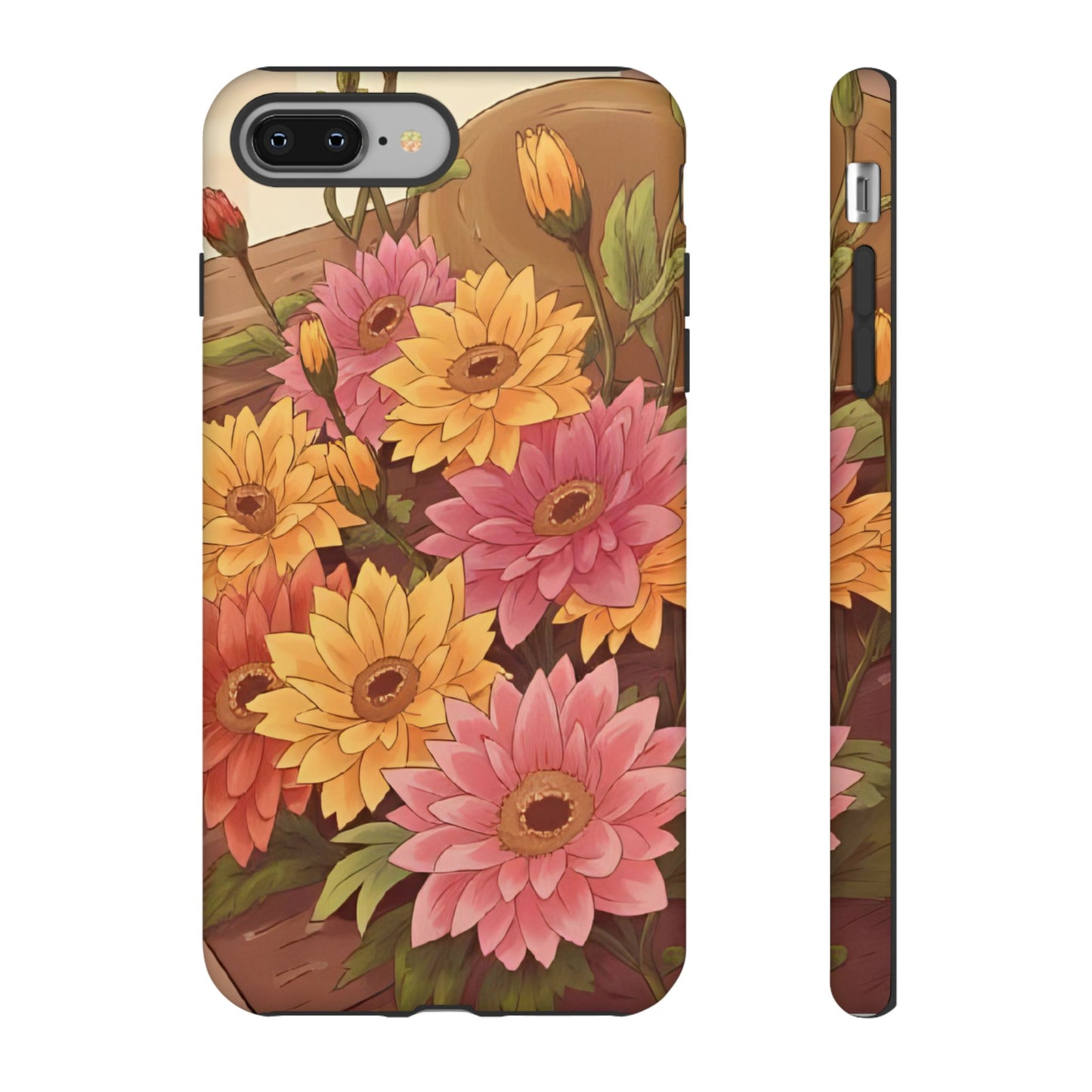 Floral Phone Case - Colorful Flower Design, Tough Protective Case, Gift for Nature Lovers, Spring Accents, Cute Accessories