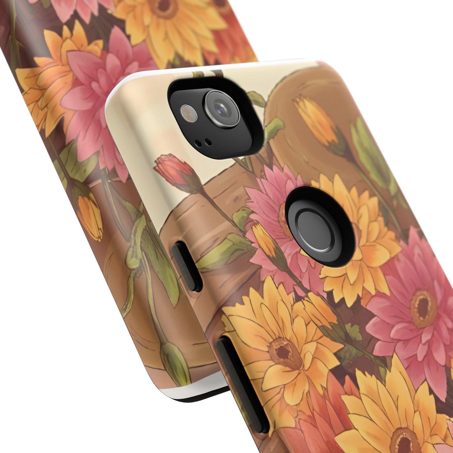 Floral Phone Case - Colorful Flower Design, Tough Protective Case, Gift for Nature Lovers, Spring Accents, Cute Accessories