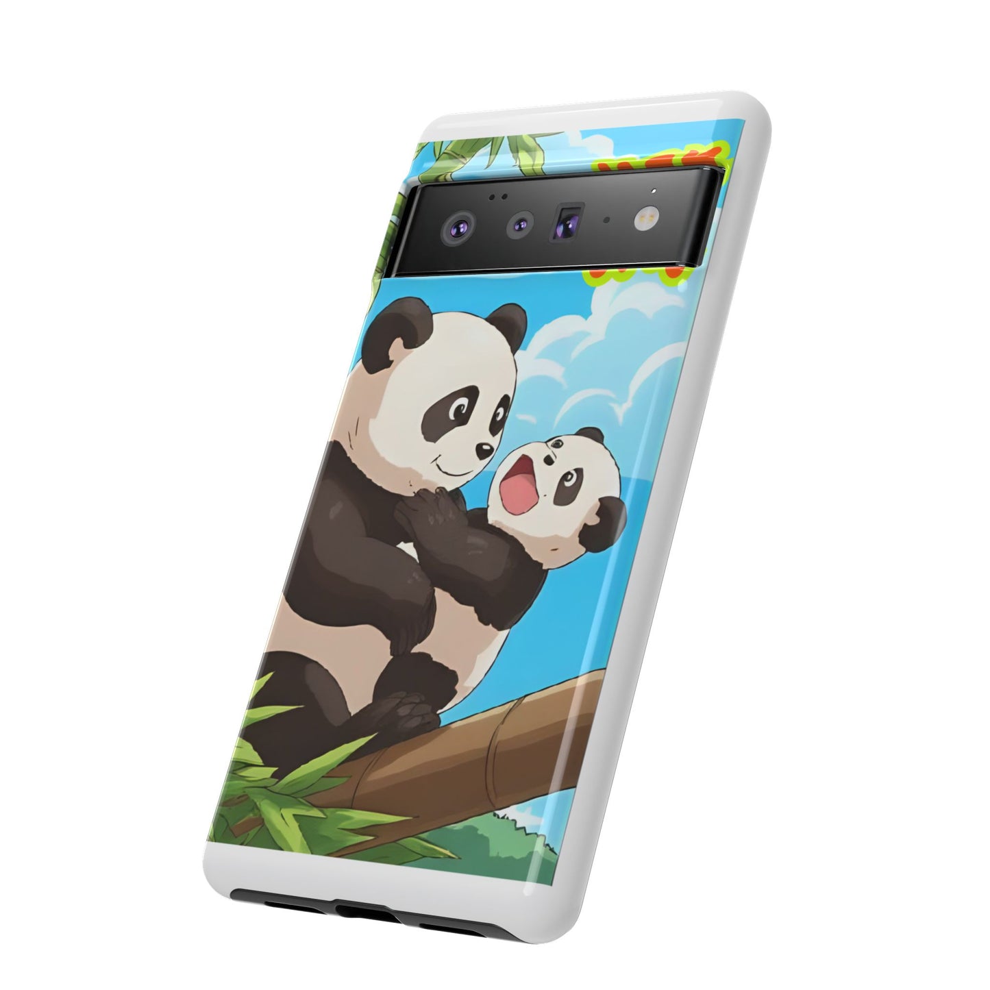 Panda Phone Case - Cute Panda Mom and Baby Design, Phone Cover for Animal Lovers, Gift for Kids and Adults, Jungle Vibe, Fun Accessory