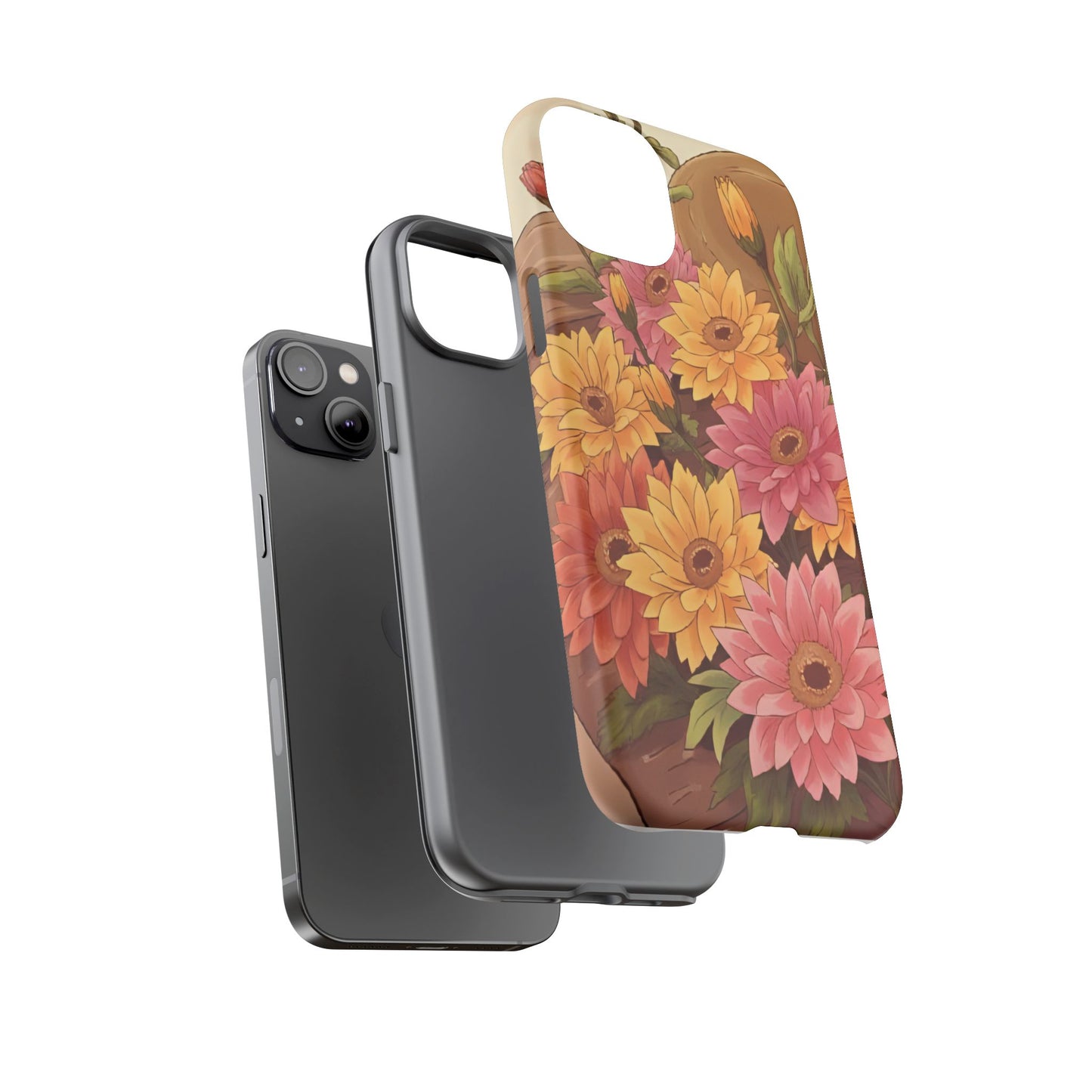 Floral Phone Case - Colorful Flower Design, Tough Protective Case, Gift for Nature Lovers, Spring Accents, Cute Accessories
