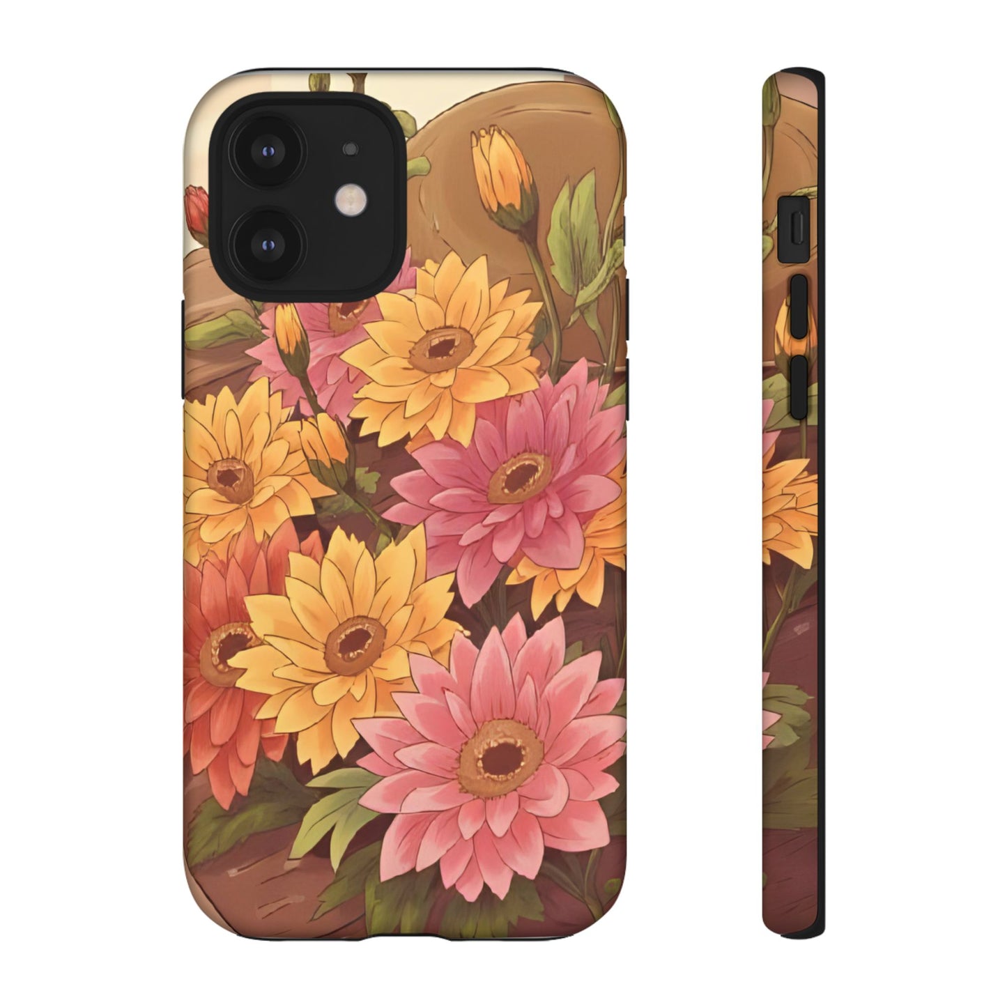 Floral Phone Case - Colorful Flower Design, Tough Protective Case, Gift for Nature Lovers, Spring Accents, Cute Accessories