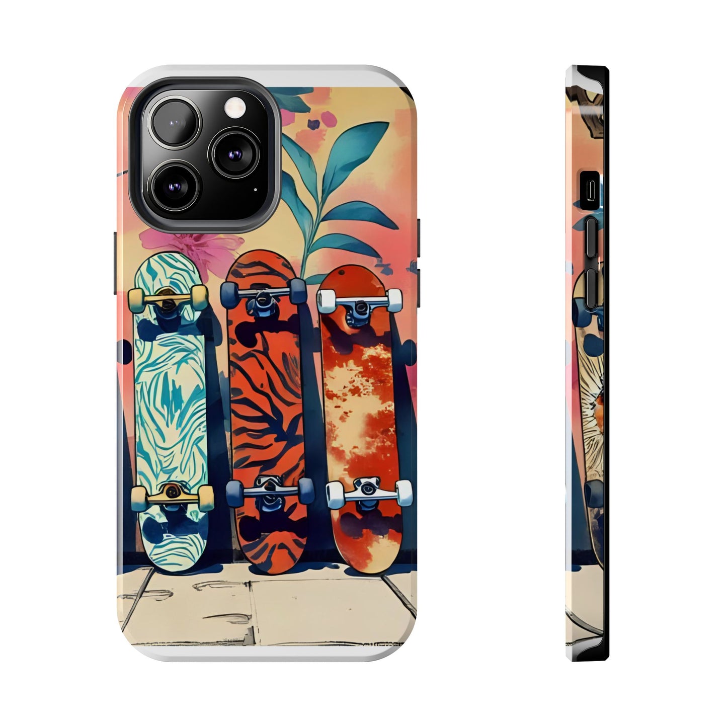 Skateboard Art Phone Cases | Tough Phone Covers for Skaters | Unique Gift for Skateboard Lovers, Trendy Protection, Custom Designs
