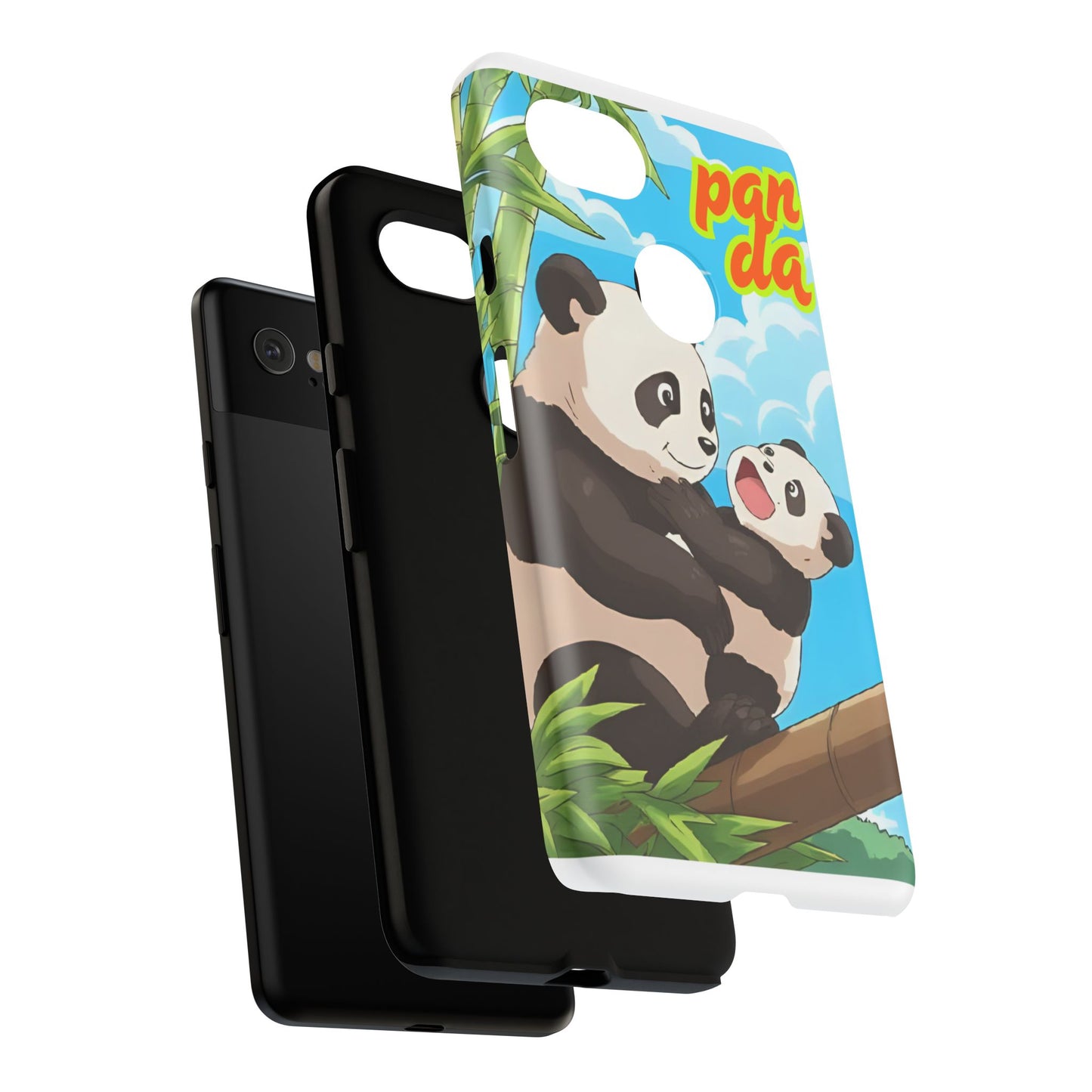 Panda Phone Case - Cute Panda Mom and Baby Design, Phone Cover for Animal Lovers, Gift for Kids and Adults, Jungle Vibe, Fun Accessory