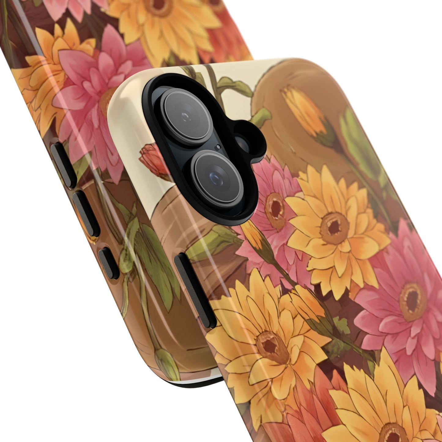 Floral Phone Case - Colorful Flower Design, Tough Protective Case, Gift for Nature Lovers, Spring Accents, Cute Accessories