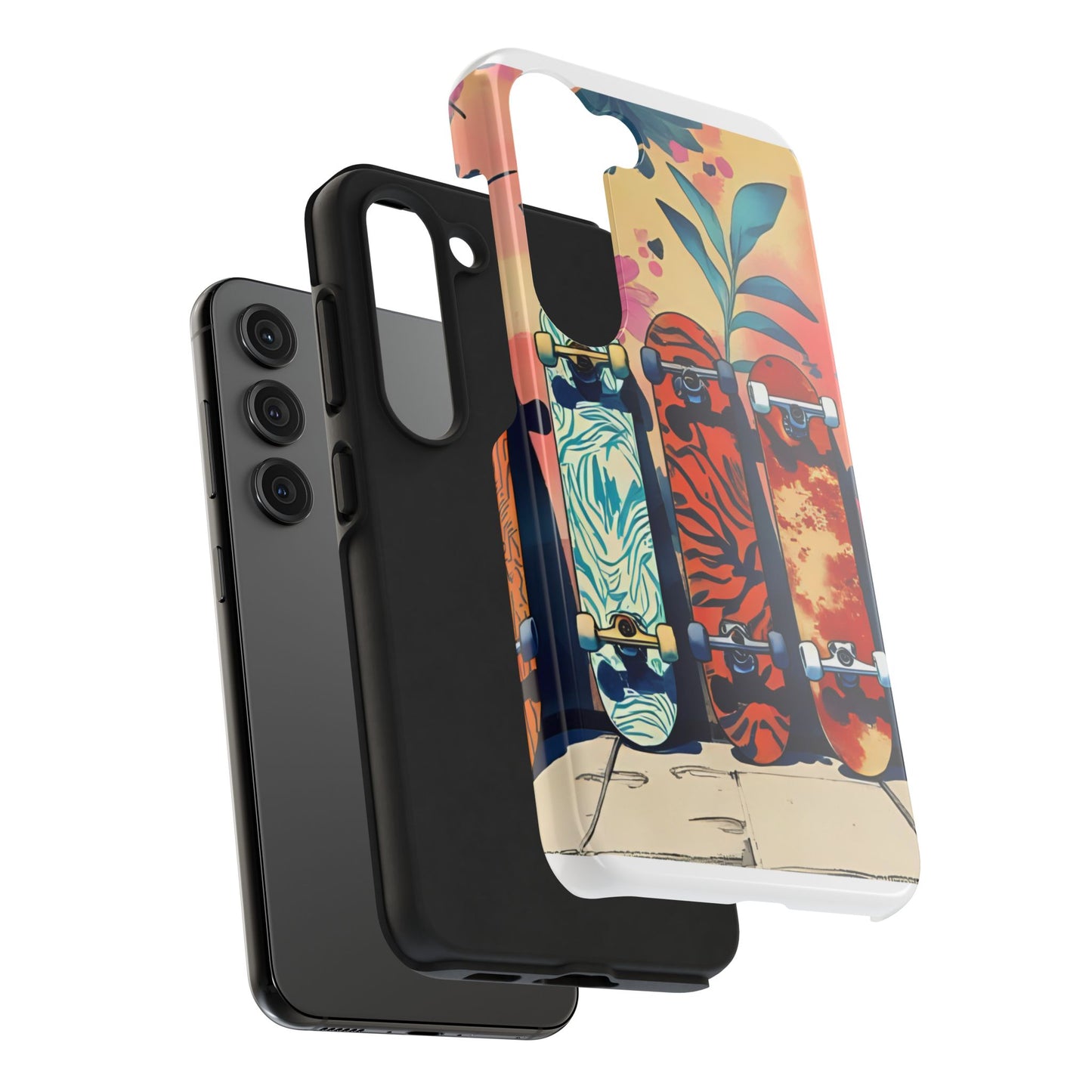 Skateboard Art Phone Cases | Tough Phone Covers for Skaters | Unique Gift for Skateboard Lovers, Trendy Protection, Custom Designs