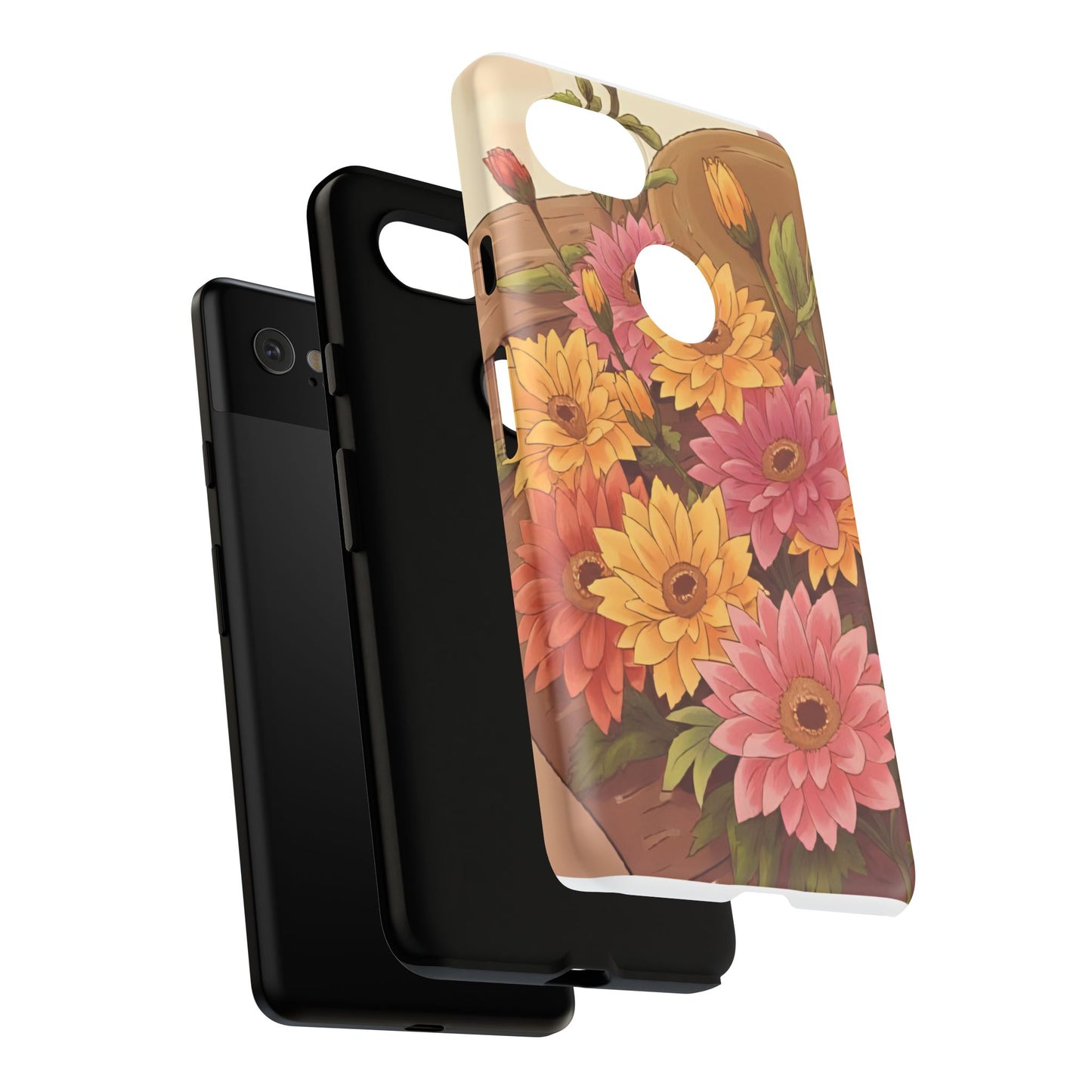 Floral Phone Case - Colorful Flower Design, Tough Protective Case, Gift for Nature Lovers, Spring Accents, Cute Accessories