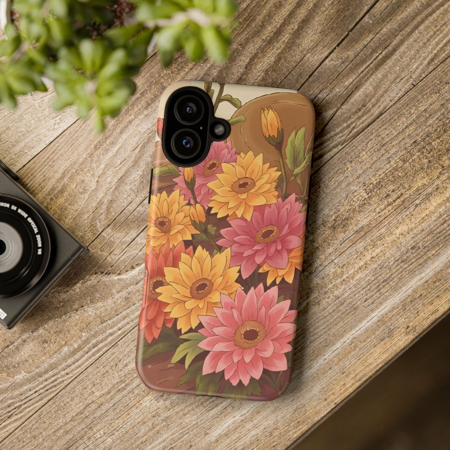 Floral Phone Case - Colorful Flower Design, Tough Protective Case, Gift for Nature Lovers, Spring Accents, Cute Accessories