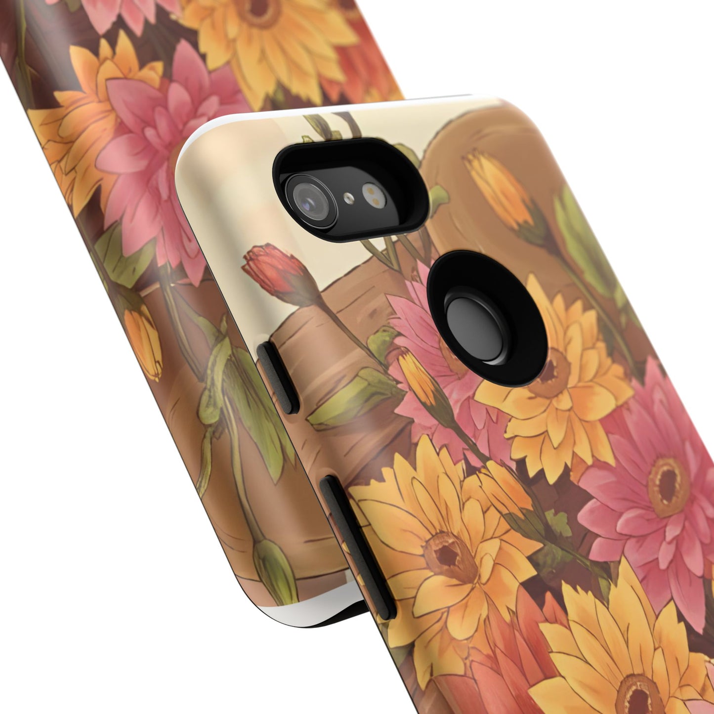 Floral Phone Case - Colorful Flower Design, Tough Protective Case, Gift for Nature Lovers, Spring Accents, Cute Accessories