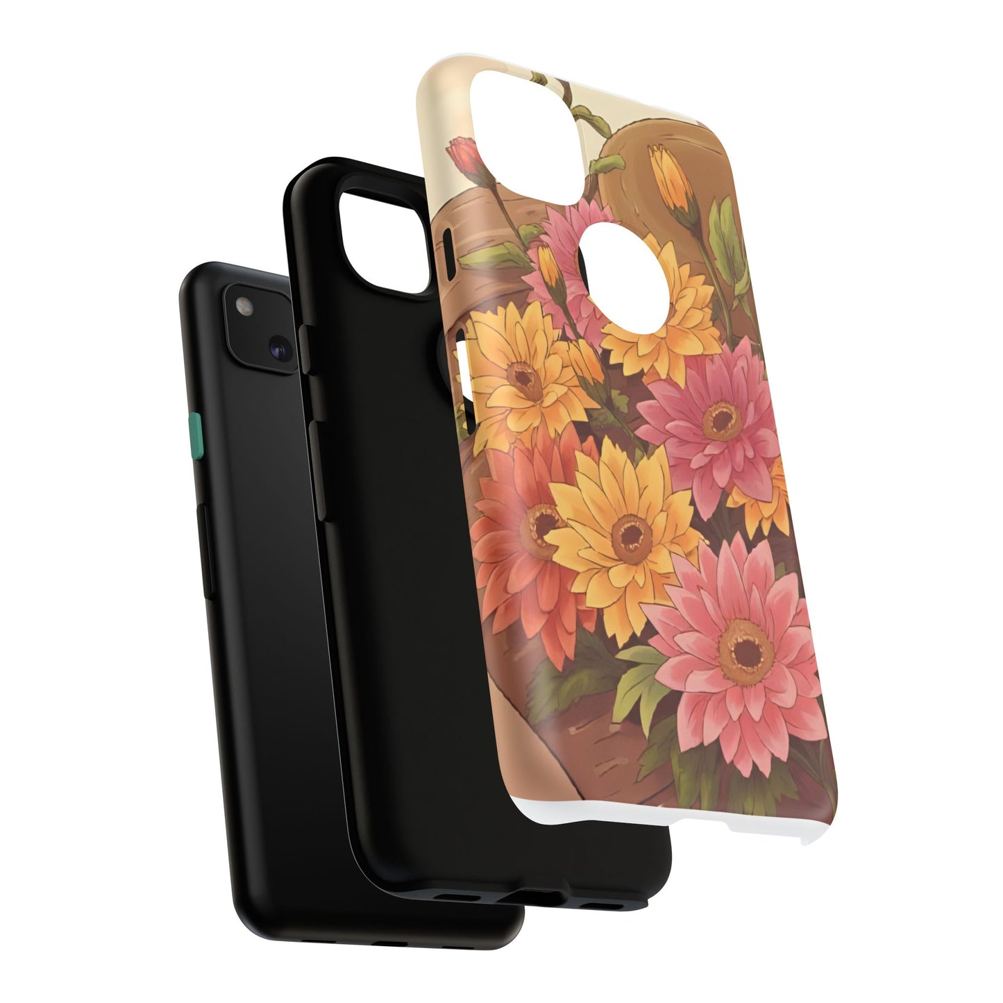 Floral Phone Case - Colorful Flower Design, Tough Protective Case, Gift for Nature Lovers, Spring Accents, Cute Accessories