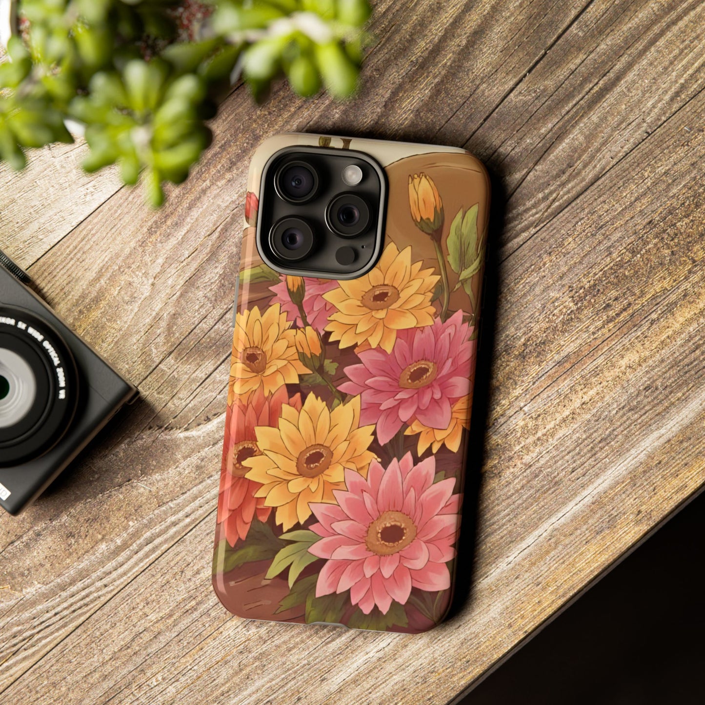 Floral Phone Case - Colorful Flower Design, Tough Protective Case, Gift for Nature Lovers, Spring Accents, Cute Accessories