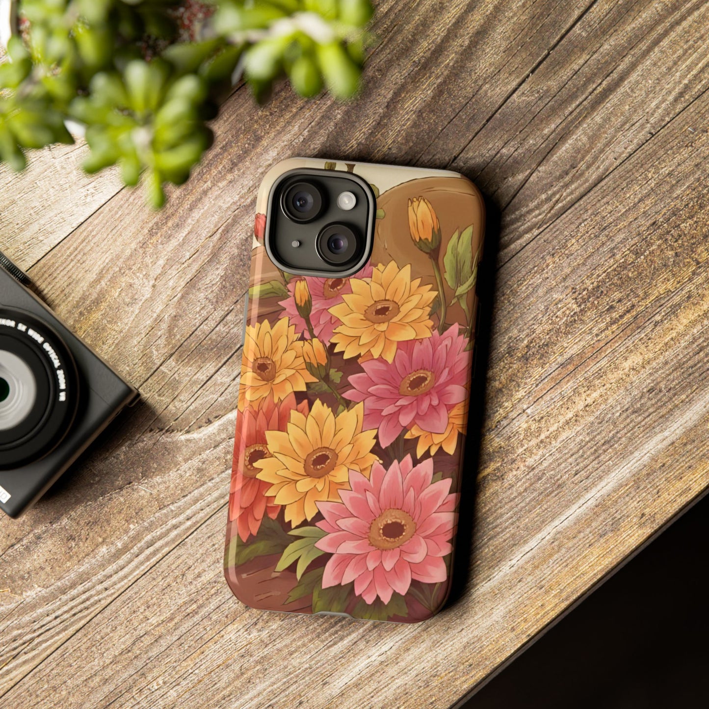 Floral Phone Case - Colorful Flower Design, Tough Protective Case, Gift for Nature Lovers, Spring Accents, Cute Accessories