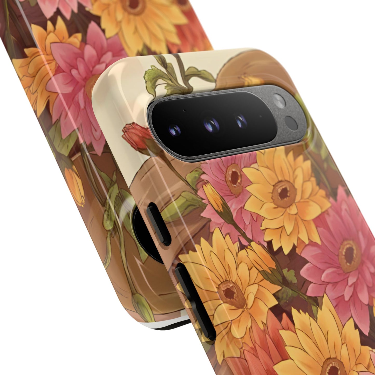 Floral Phone Case - Colorful Flower Design, Tough Protective Case, Gift for Nature Lovers, Spring Accents, Cute Accessories