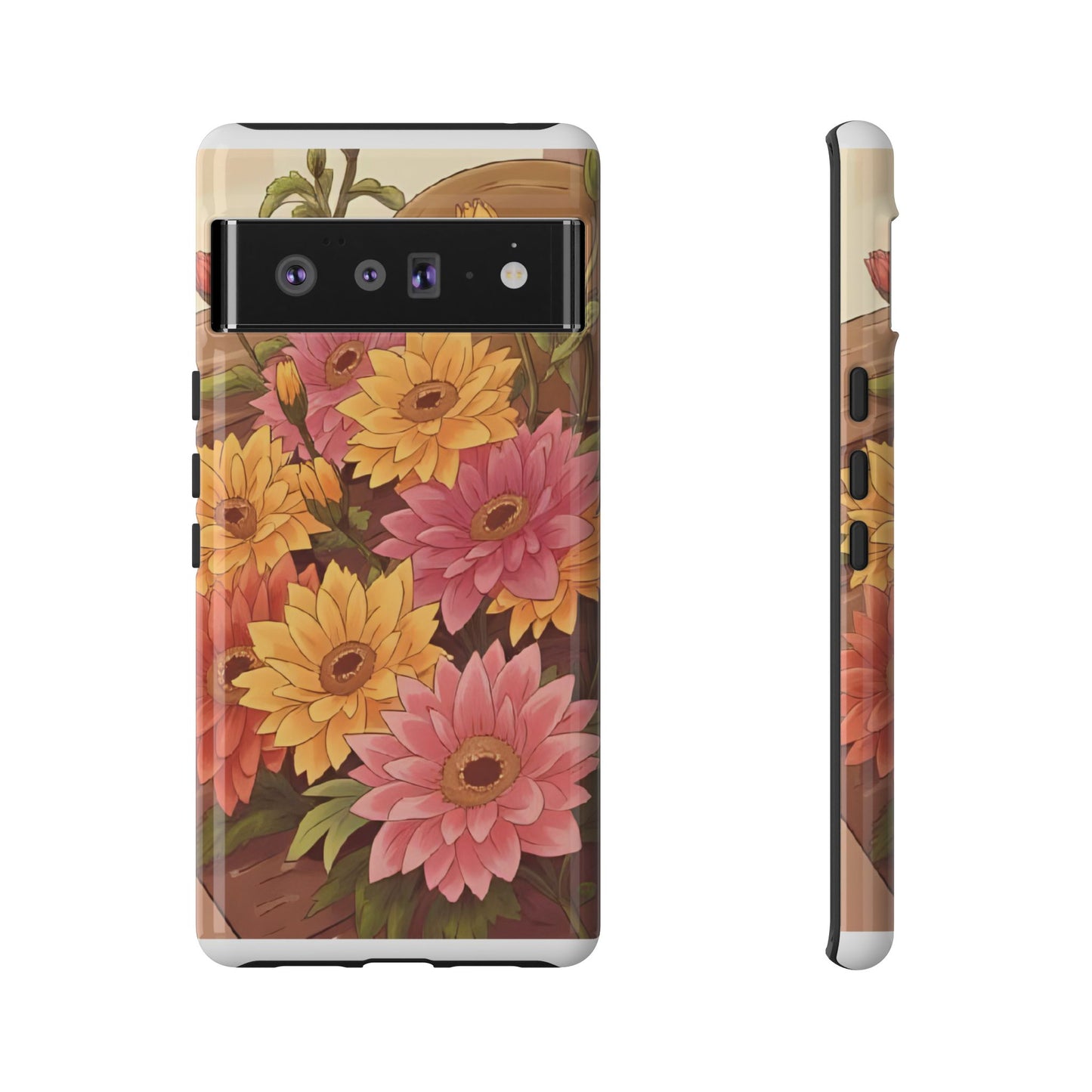 Floral Phone Case - Colorful Flower Design, Tough Protective Case, Gift for Nature Lovers, Spring Accents, Cute Accessories