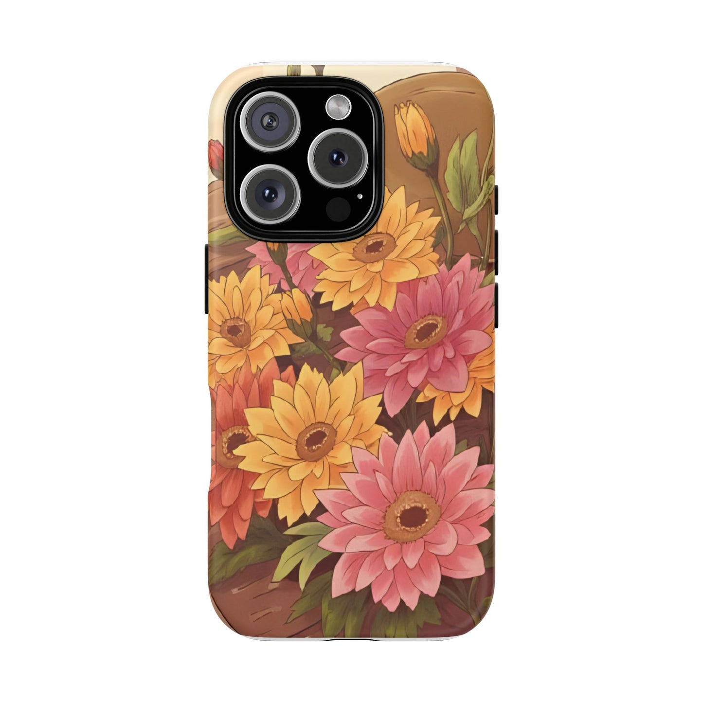 Floral Phone Case - Colorful Flower Design, Tough Protective Case, Gift for Nature Lovers, Spring Accents, Cute Accessories