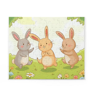 Charming Rabbit Puzzle for Kids, 3 Bunny Friends Jigsaw Game, Animal Lovers Gift, Family Fun Activity, Child's Birthday Present