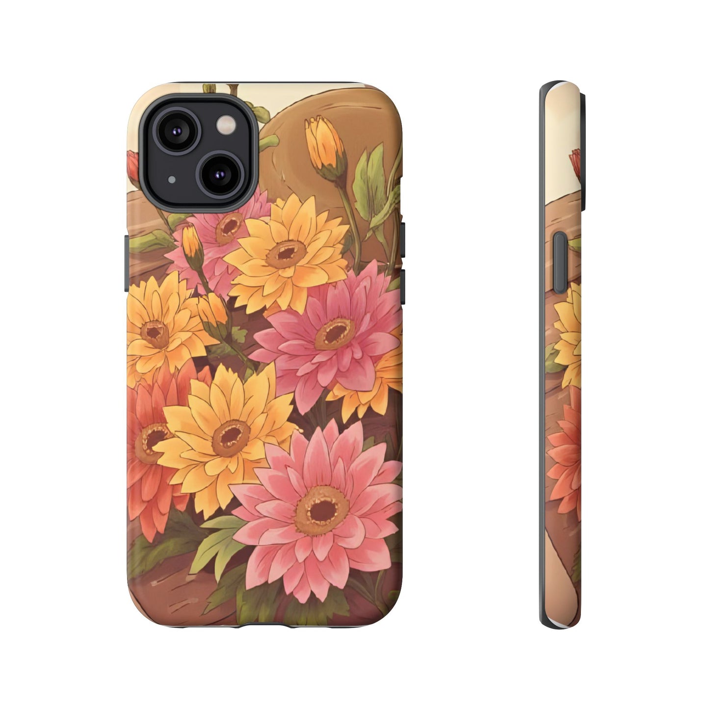 Floral Phone Case - Colorful Flower Design, Tough Protective Case, Gift for Nature Lovers, Spring Accents, Cute Accessories