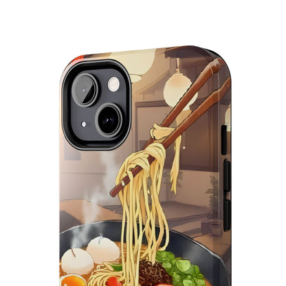 Ramen Bowl Phone Case, Cute Tough Phone Case, Anime Aesthetic Accessories, Gift for Food Lovers, Customizable Phone Protection