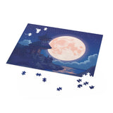 Moonlit Retreat Puzzle - 120, 252, 500 Pieces, Night Sky Art Puzzle, Relaxing Gift, Home Decor, Family Fun Activity