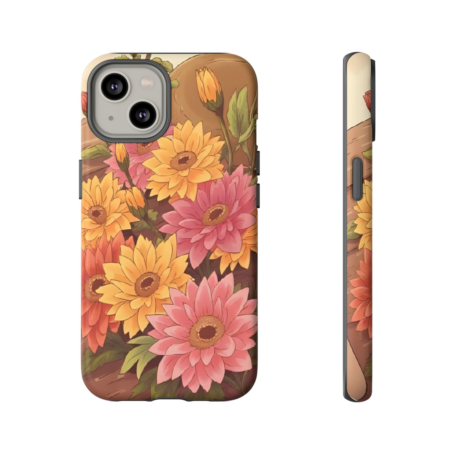 Floral Phone Case - Colorful Flower Design, Tough Protective Case, Gift for Nature Lovers, Spring Accents, Cute Accessories
