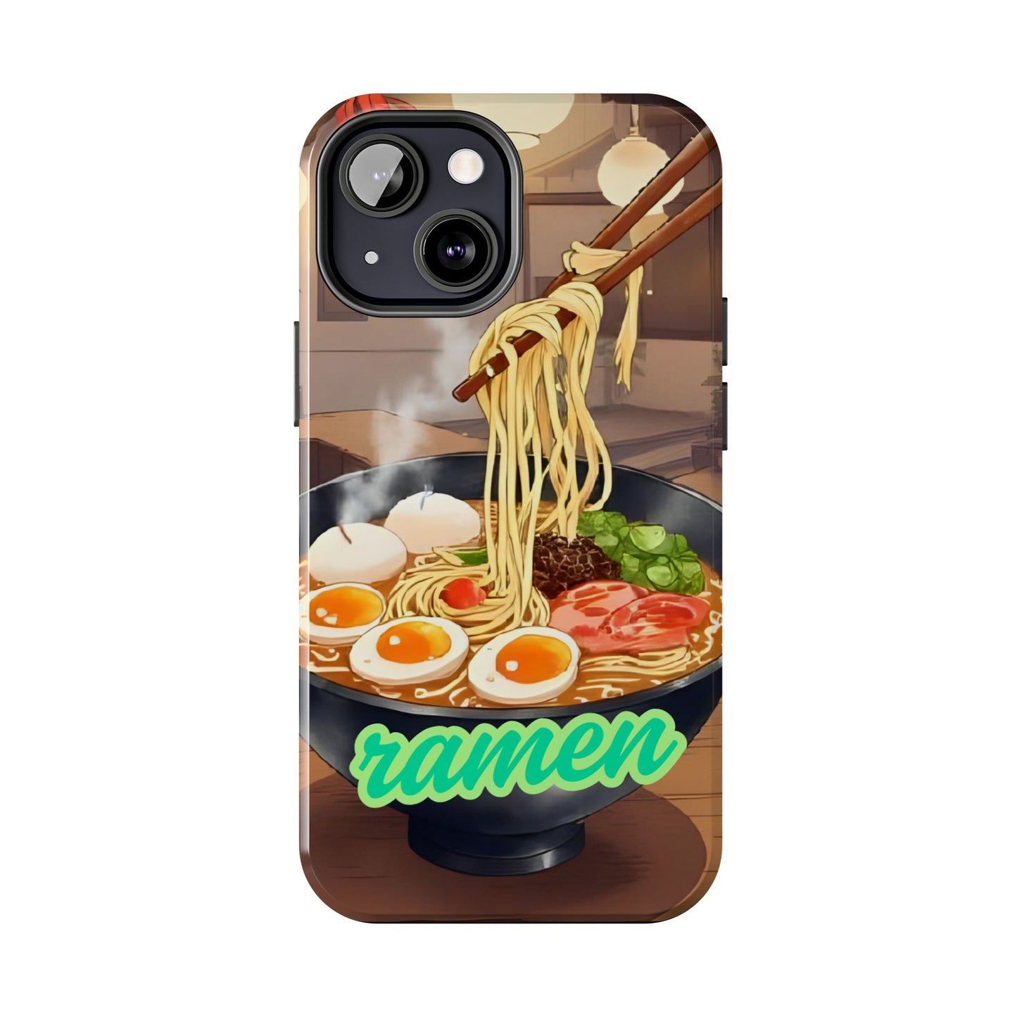 Ramen Bowl Phone Case, Cute Tough Phone Case, Anime Aesthetic Accessories, Gift for Food Lovers, Customizable Phone Protection