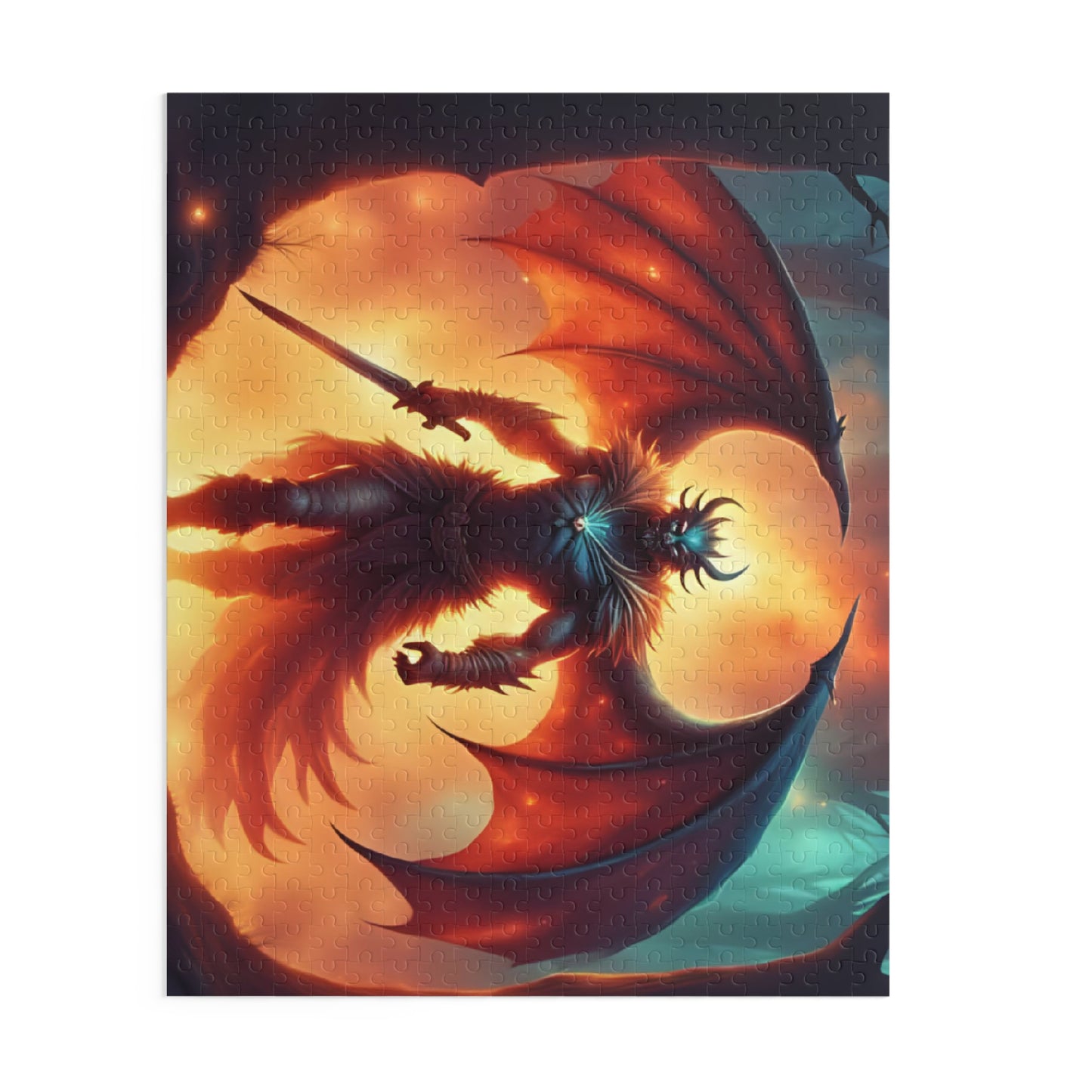 Fantasy Dragon-Themed Puzzle, 120-500 Piece Game, Unique Gift for Gamers, Collector's Décor, Family Game Night Fun