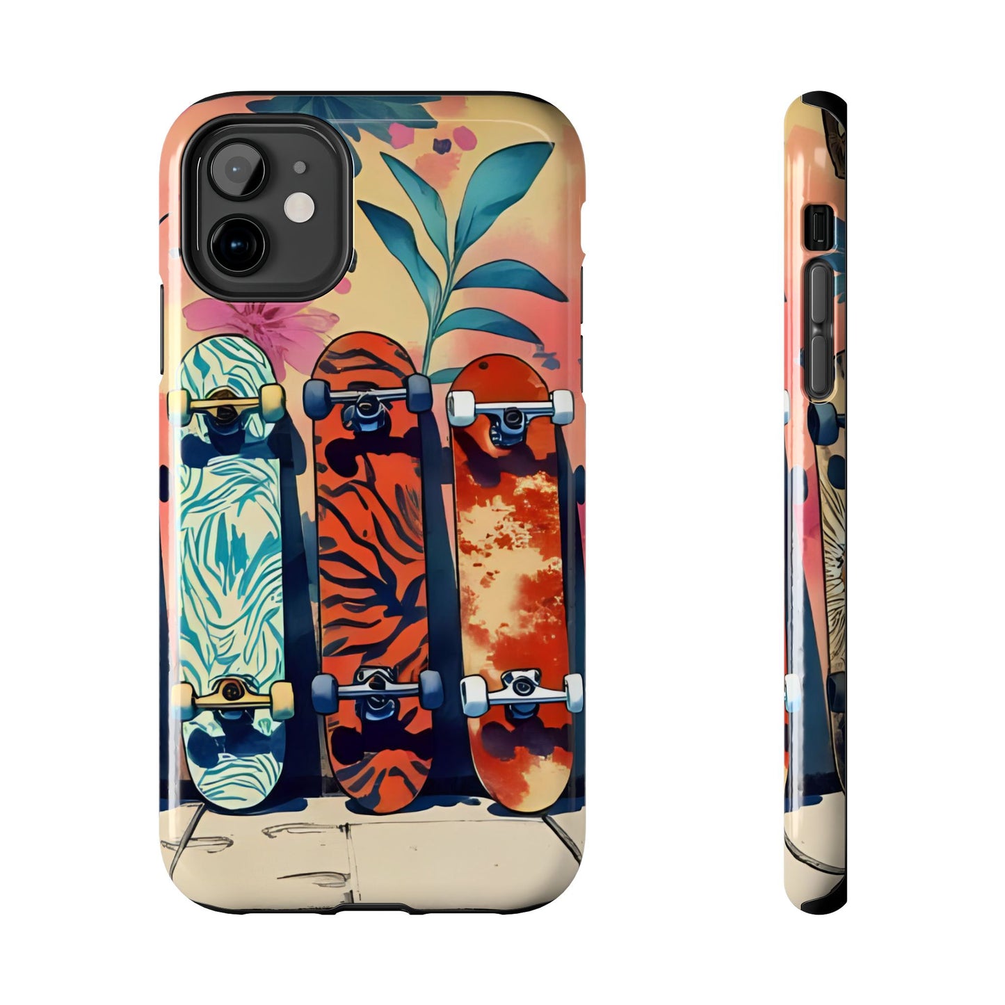 Skateboard Art Phone Cases | Tough Phone Covers for Skaters | Unique Gift for Skateboard Lovers, Trendy Protection, Custom Designs