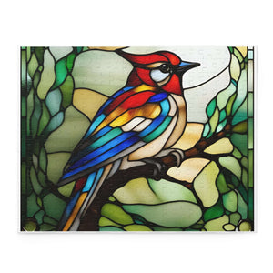 Stained Glass Bird Puzzle – colorful bird design