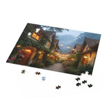 Fantastical Cityscape Puzzle, Cozy Home Decor, Gift for Puzzle Lovers, Evening Ambiance, Family Activity, Romantic Home Night