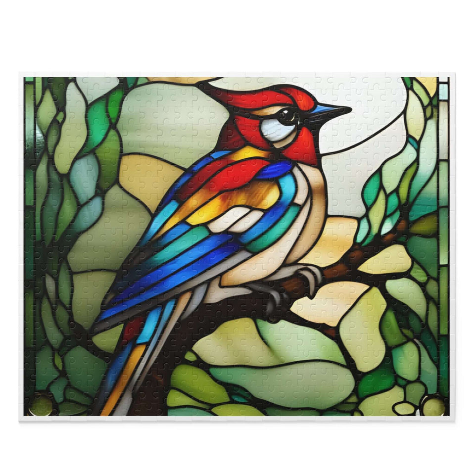 Stained Glass Bird Puzzle – 120 pieces front view
