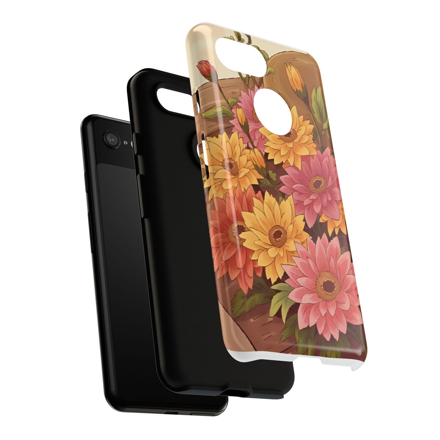 Floral Phone Case - Colorful Flower Design, Tough Protective Case, Gift for Nature Lovers, Spring Accents, Cute Accessories