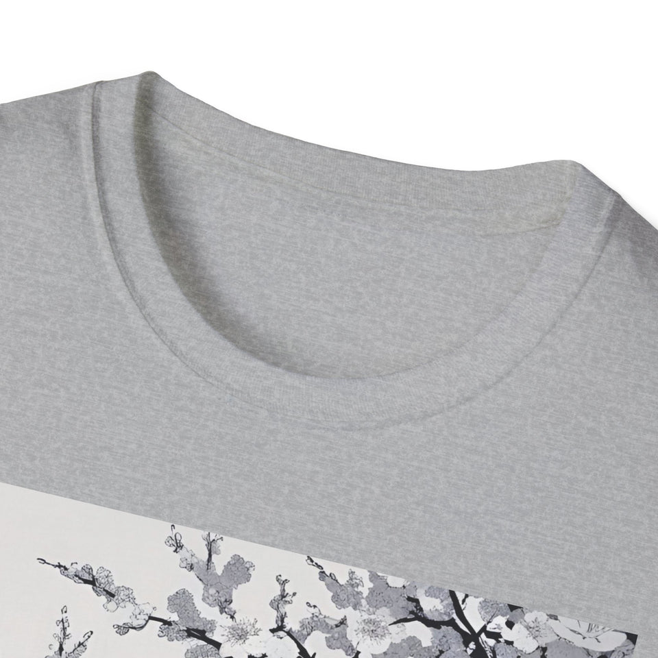 Sakura Samurai Unisex T-Shirt | Eco-Friendly Softstyle Tee, Anime Lover Gift, Casual Wear, Spring Fashion, Unique Art T-Shirt