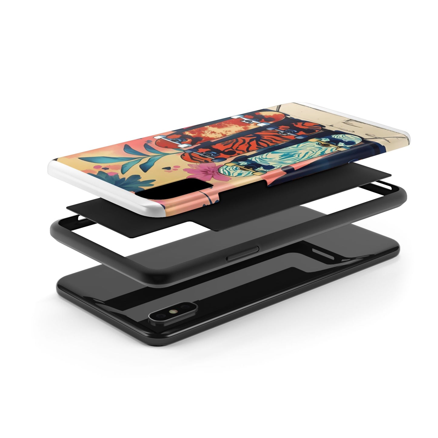 Skateboard Art Phone Cases | Tough Phone Covers for Skaters | Unique Gift for Skateboard Lovers, Trendy Protection, Custom Designs