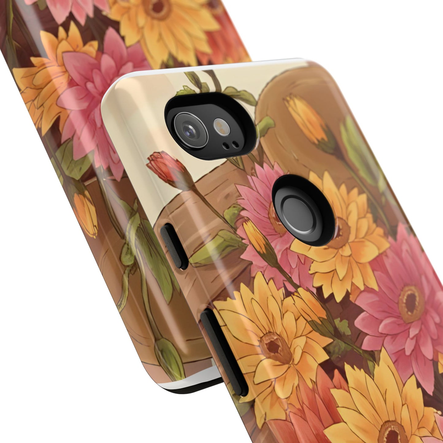 Floral Phone Case - Colorful Flower Design, Tough Protective Case, Gift for Nature Lovers, Spring Accents, Cute Accessories
