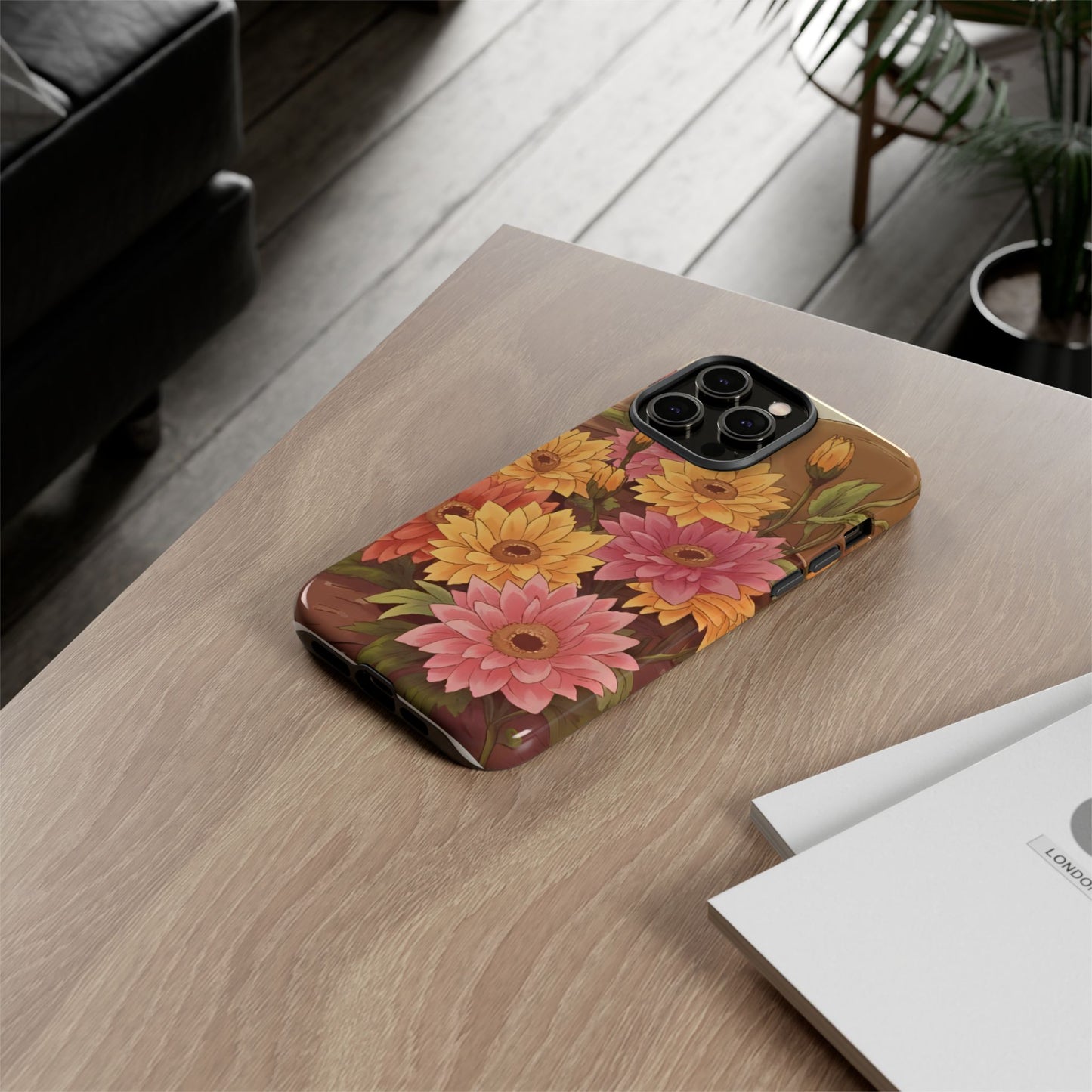 Floral Phone Case - Colorful Flower Design, Tough Protective Case, Gift for Nature Lovers, Spring Accents, Cute Accessories