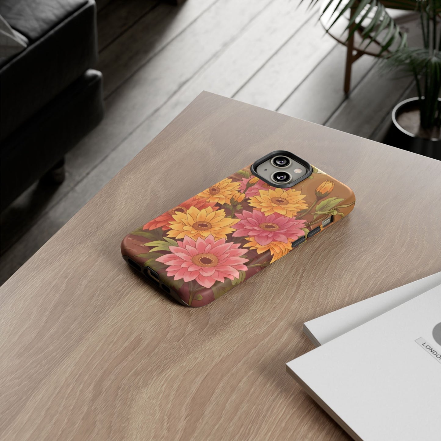 Floral Phone Case - Colorful Flower Design, Tough Protective Case, Gift for Nature Lovers, Spring Accents, Cute Accessories