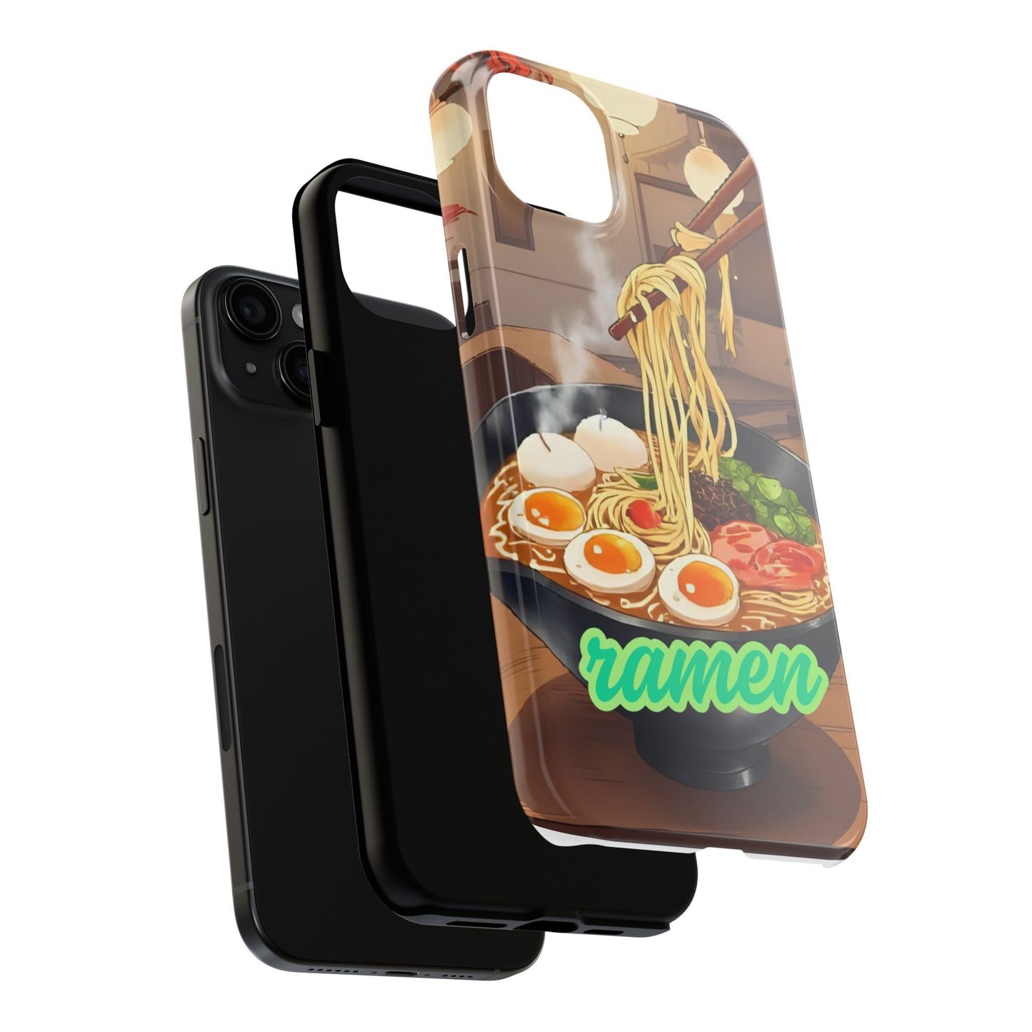 Ramen Bowl Phone Case, Cute Tough Phone Case, Anime Aesthetic Accessories, Gift for Food Lovers, Customizable Phone Protection