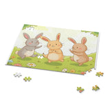 Charming Rabbit Puzzle for Kids, 3 Bunny Friends Jigsaw Game, Animal Lovers Gift, Family Fun Activity, Child's Birthday Present
