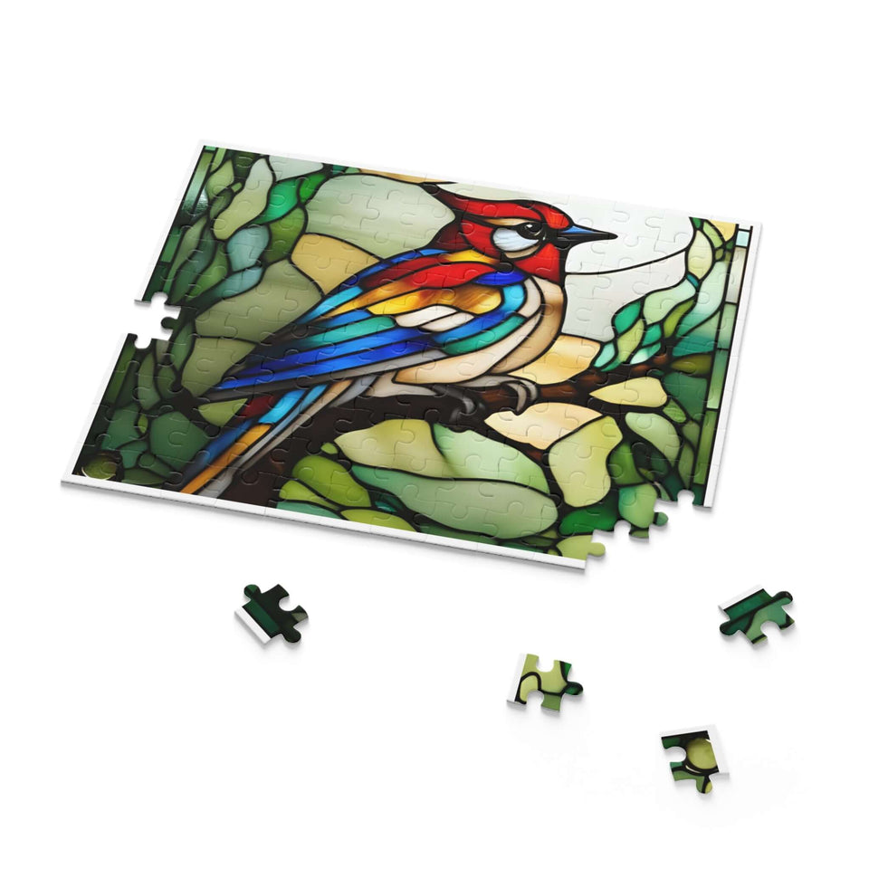 Stained Glass Bird Puzzle – 252 pieces assembled