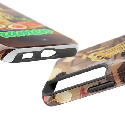 Ramen Bowl Phone Case, Cute Tough Phone Case, Anime Aesthetic Accessories, Gift for Food Lovers, Customizable Phone Protection
